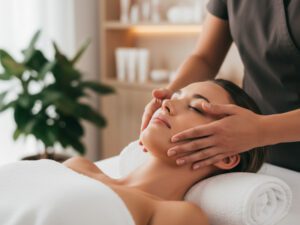Massage relaxant du visage et soin Skin IceGlow à la Maison de Beauté Corps pour L à Bry-sur-Marne